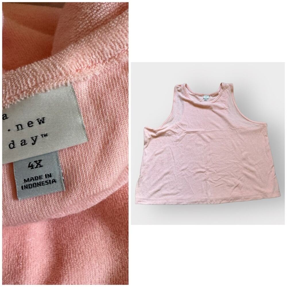 A NEW DAY coral terry tank 4X